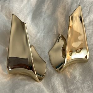 Alexis Bittar Stamped Flipped Watery Metal Clip-On Earrings